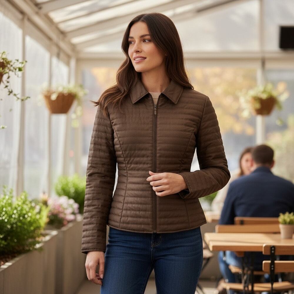 Anne Fontaine Puffer Jacket Quilted Felicia Cropped - Picture 10 of 12